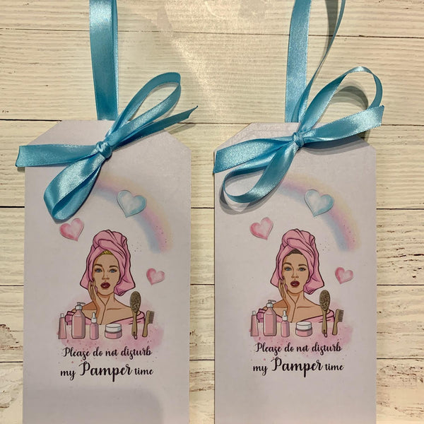 Please do not disturb my Pamper time, Door Hanger, Door Sign, Christmas stocking Filler, Home Decor, Birthday Gift.