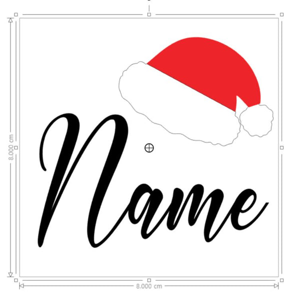 Personalised Mug sticker | Santa Hat | Name decal | Coffee mug decals | Stickers for glass mugs | Mug Sticker only